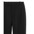 Black Virgin Wool Casual Pants