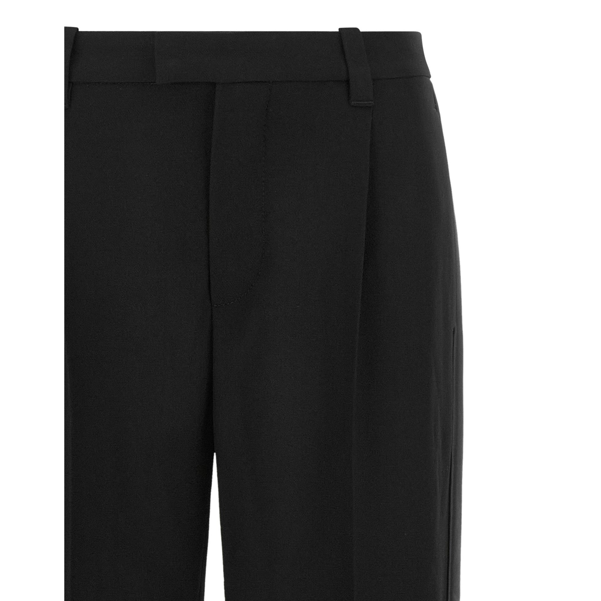 Black Virgin Wool Casual Pants
