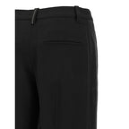 Black Virgin Wool Casual Pants