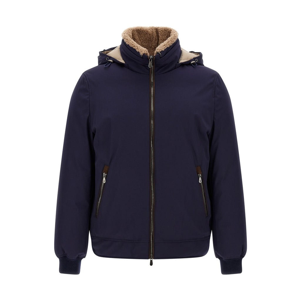 Blue Polyamide Full-Length Jacket