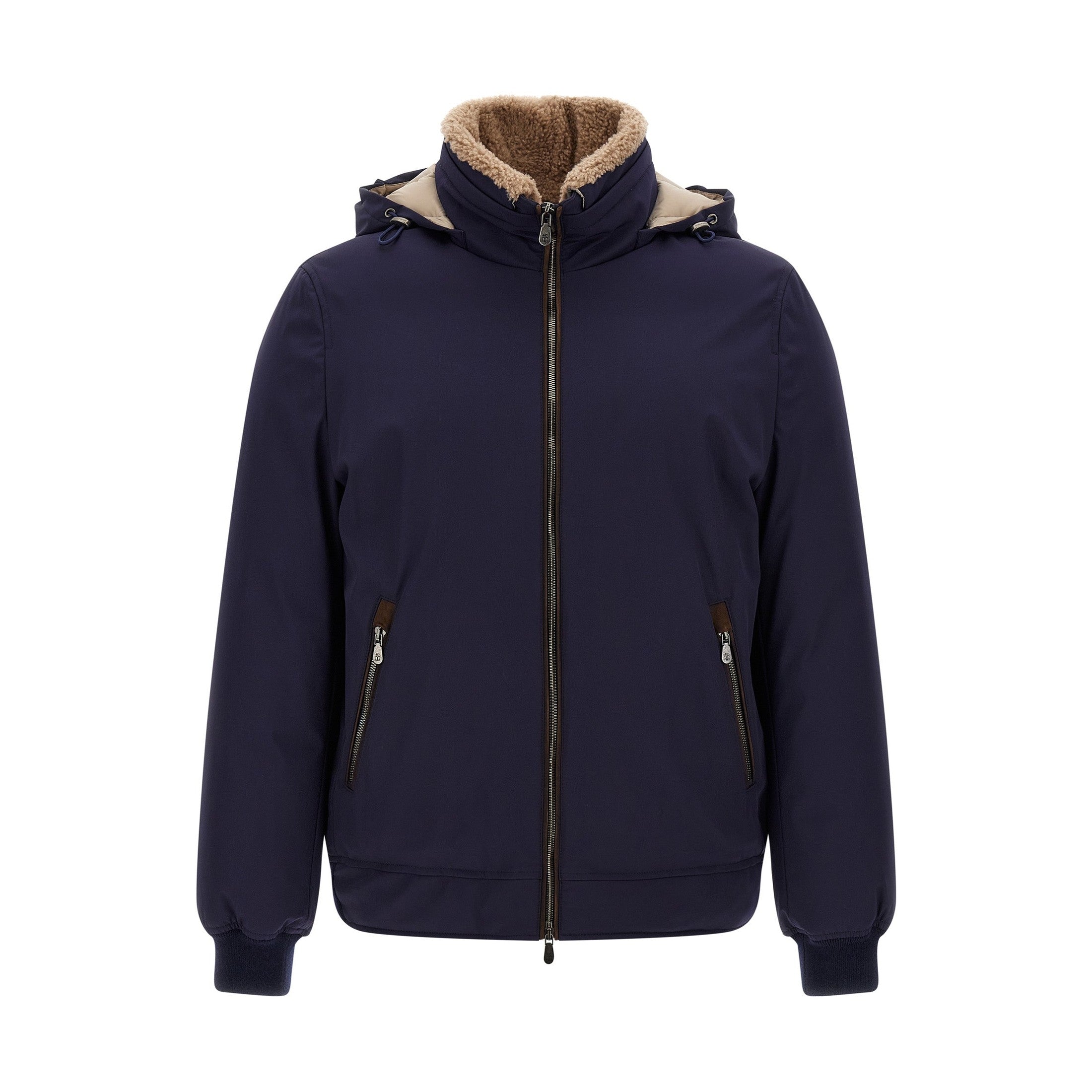Blue Polyamide Full-Length Jacket