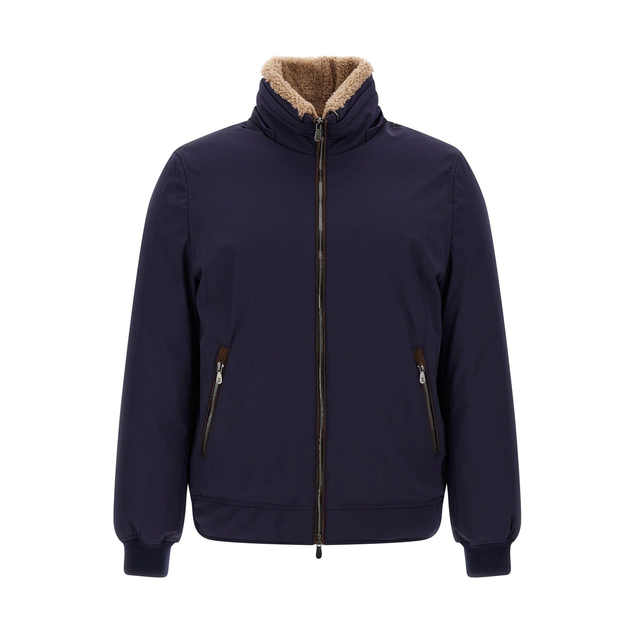 Blue Polyamide Full-Length Jacket