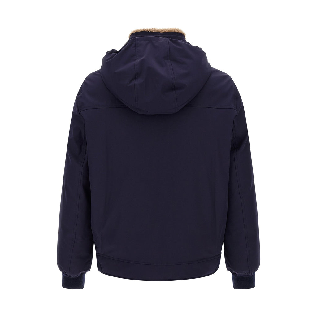 Blue Polyamide Full-Length Jacket