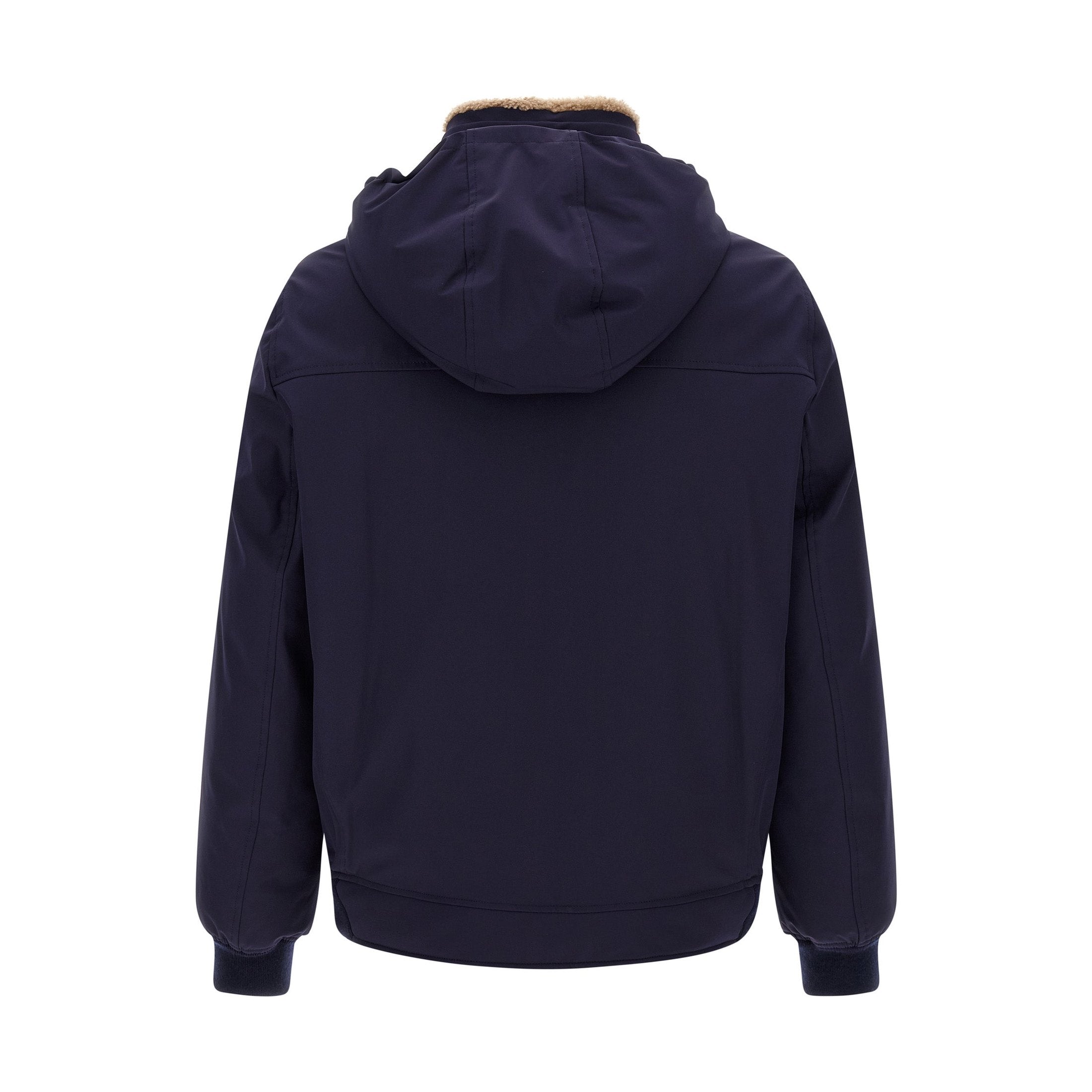 Blue Polyamide Full-Length Jacket