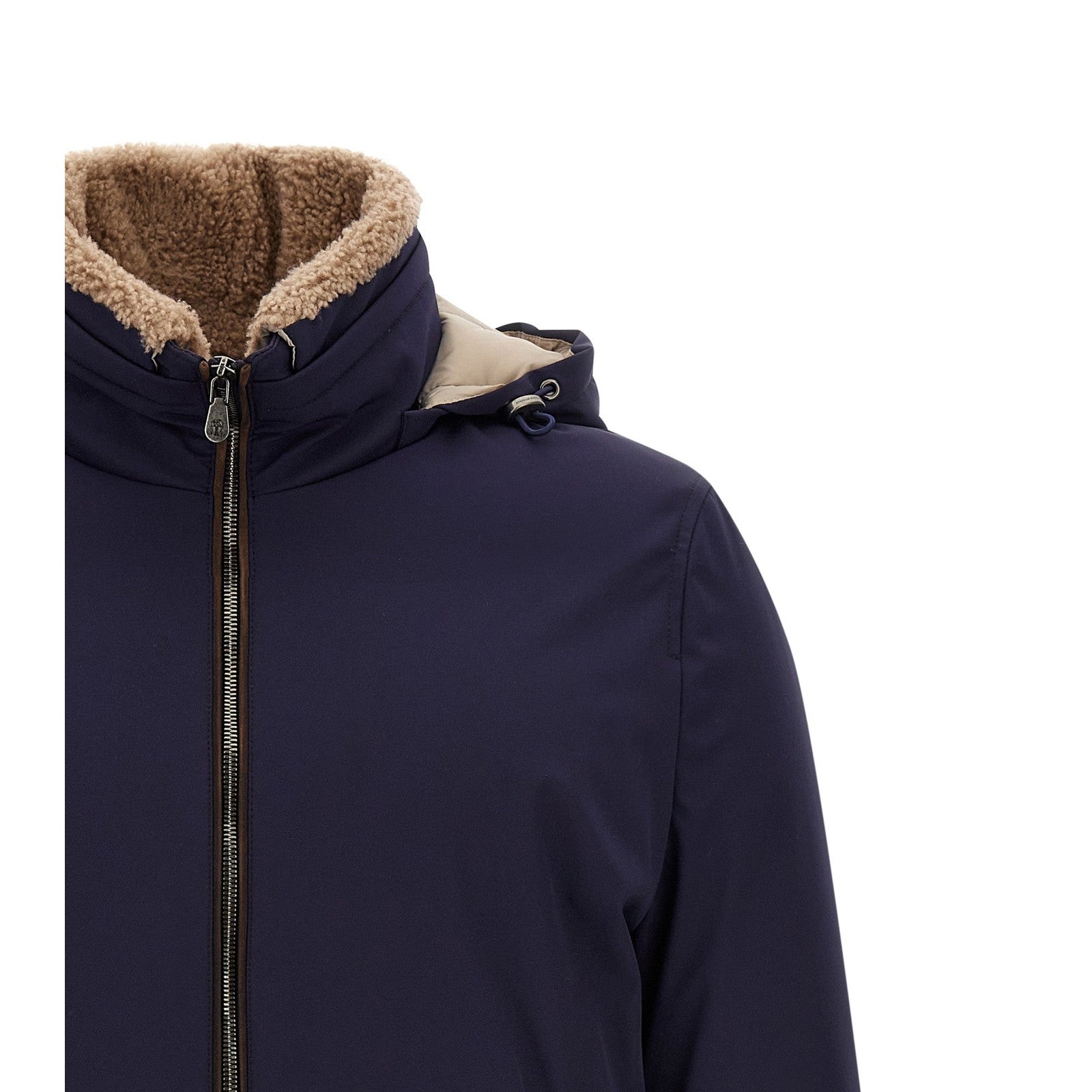 Blue Polyamide Full-Length Jacket
