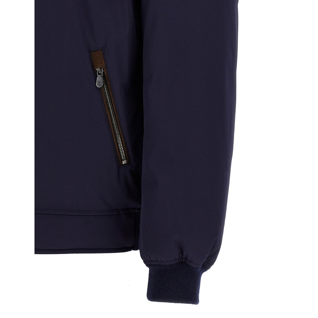 Blue Polyamide Full-Length Jacket