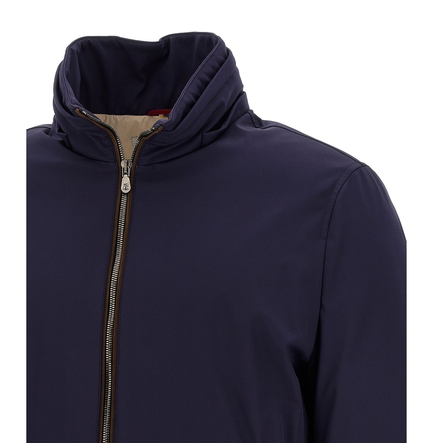 Blue Polyamide Full-Length Jacket