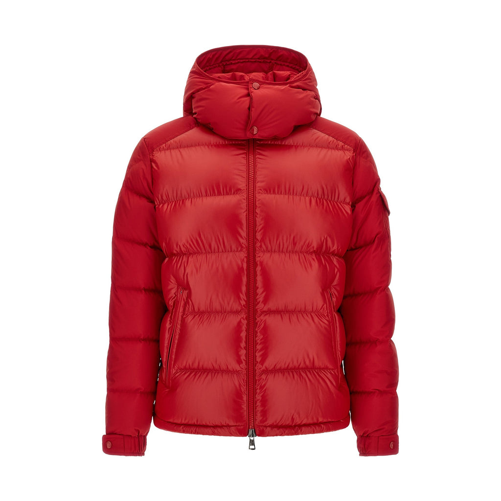 Red Polyester Full-Length Jacket
