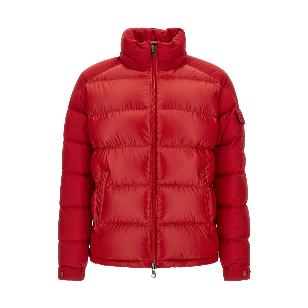Red Polyester Full-Length Jacket