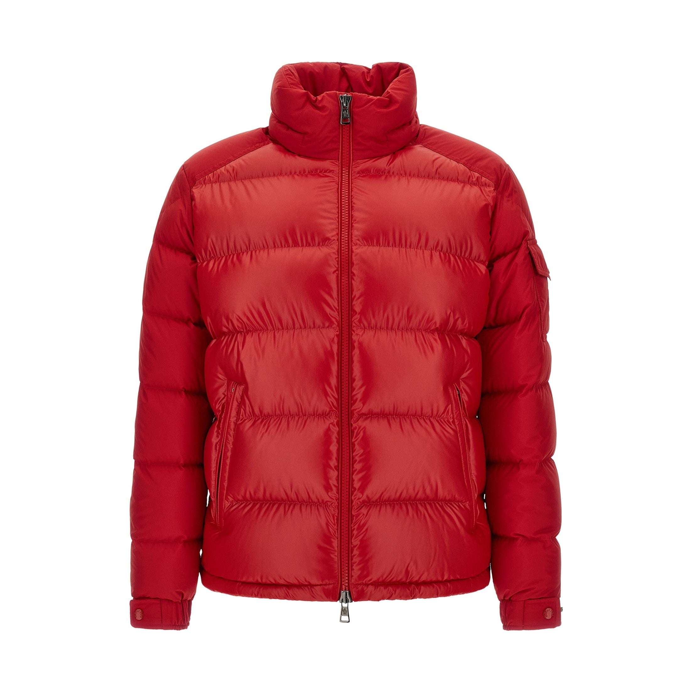 Red Polyester Full-Length Jacket