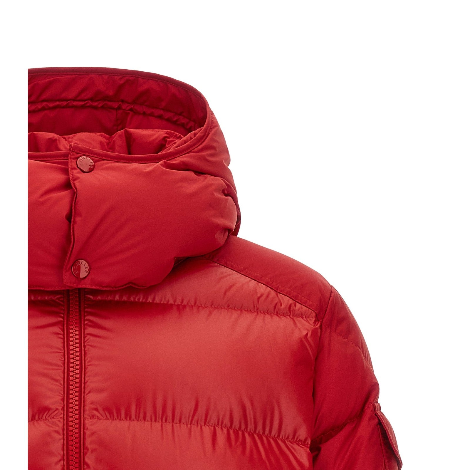 Red Polyester Full-Length Jacket