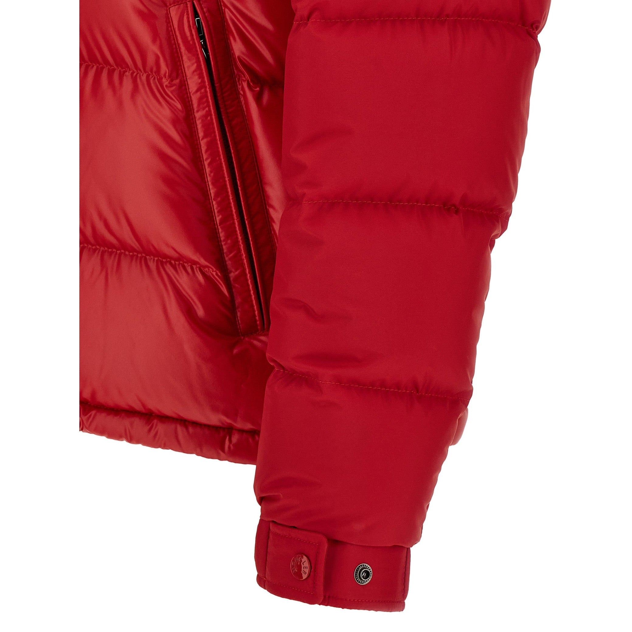 Red Polyester Full-Length Jacket