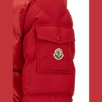 Red Polyester Full-Length Jacket