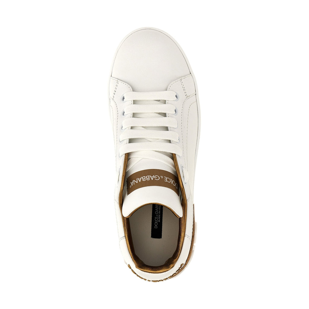 Gold Calfskin Low Top Sneakers