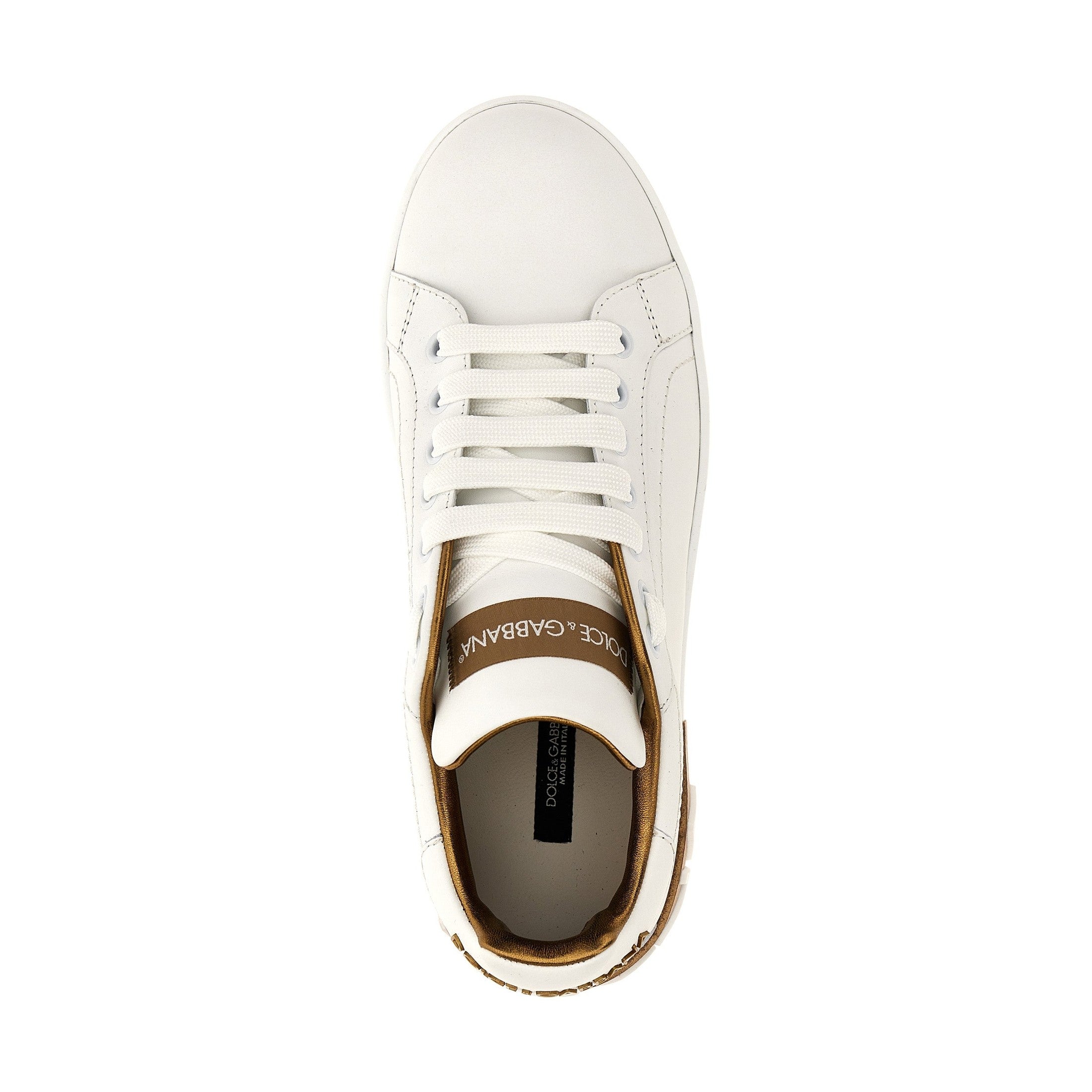 Gold Calfskin Low Top Sneakers