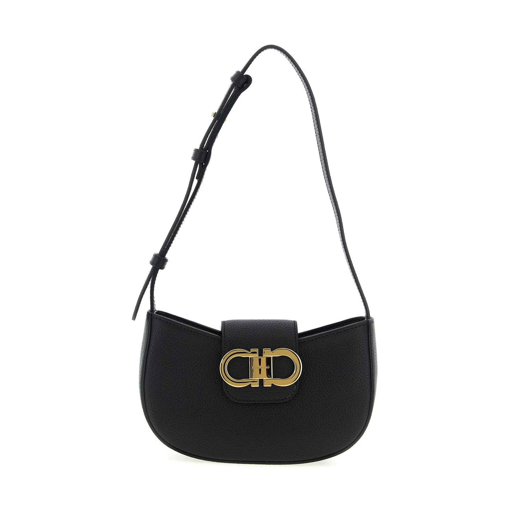 Black Calfskin Shoulder Bag