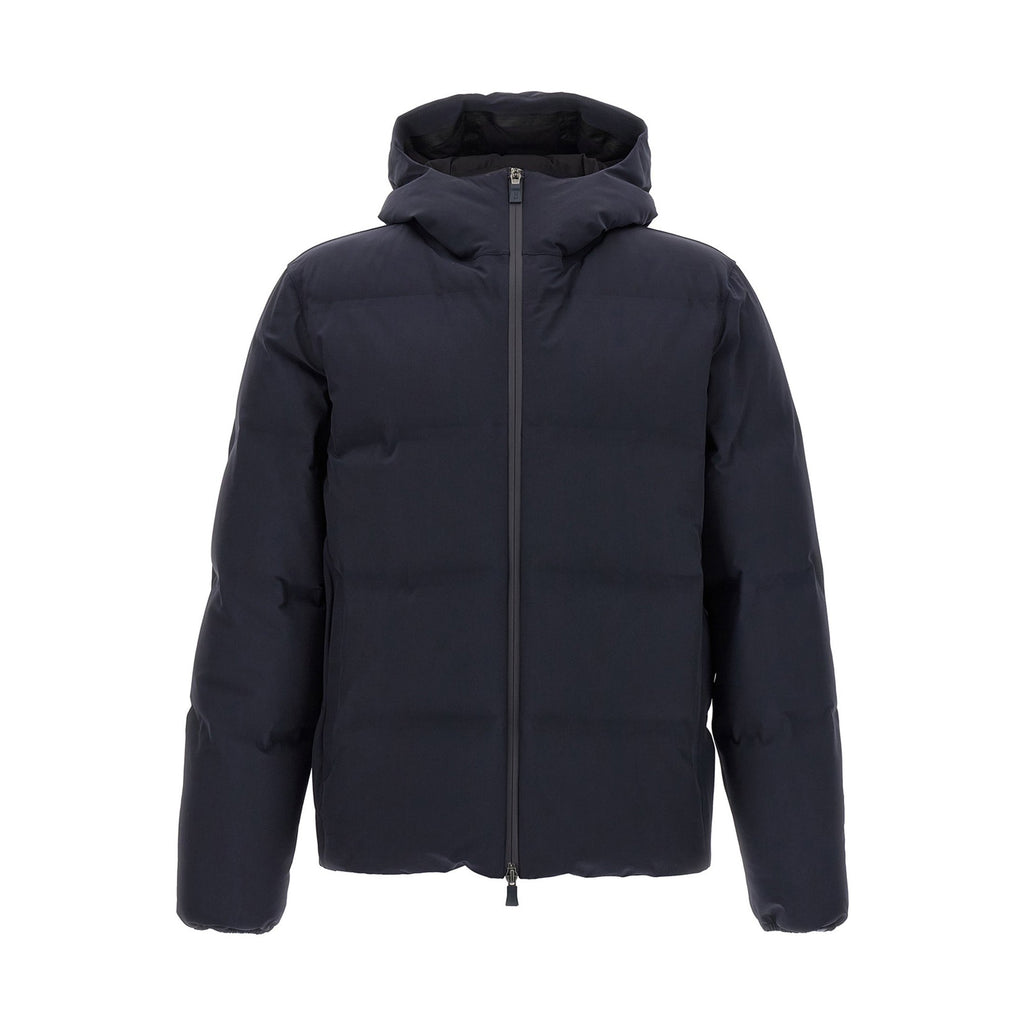 Blue Polyamide Full-Length Jacket