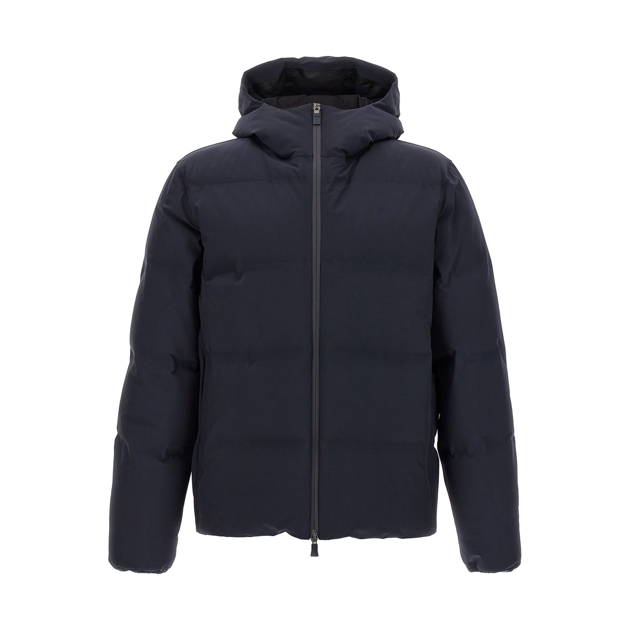 Blue Polyamide Full-Length Jacket