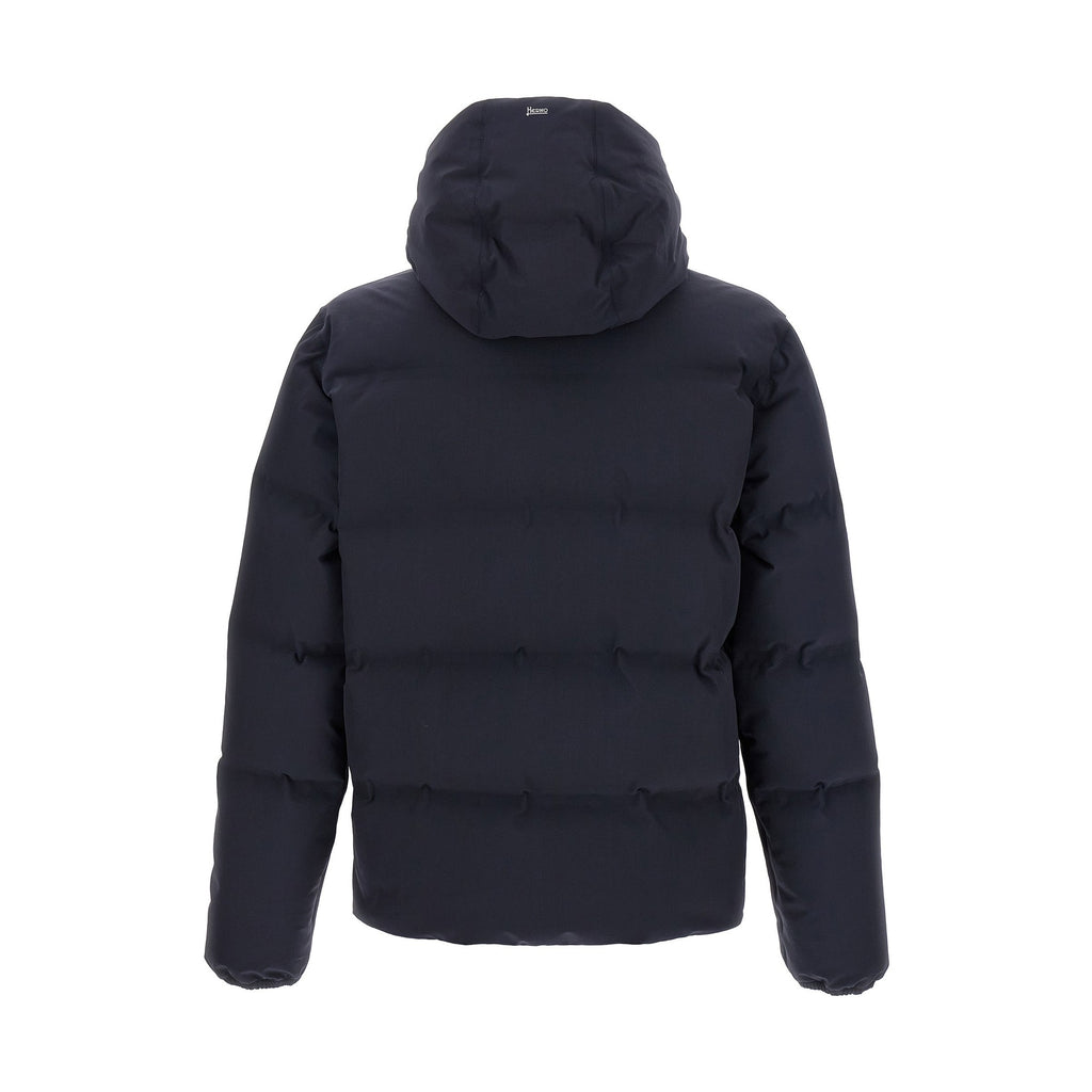 Blue Polyamide Full-Length Jacket