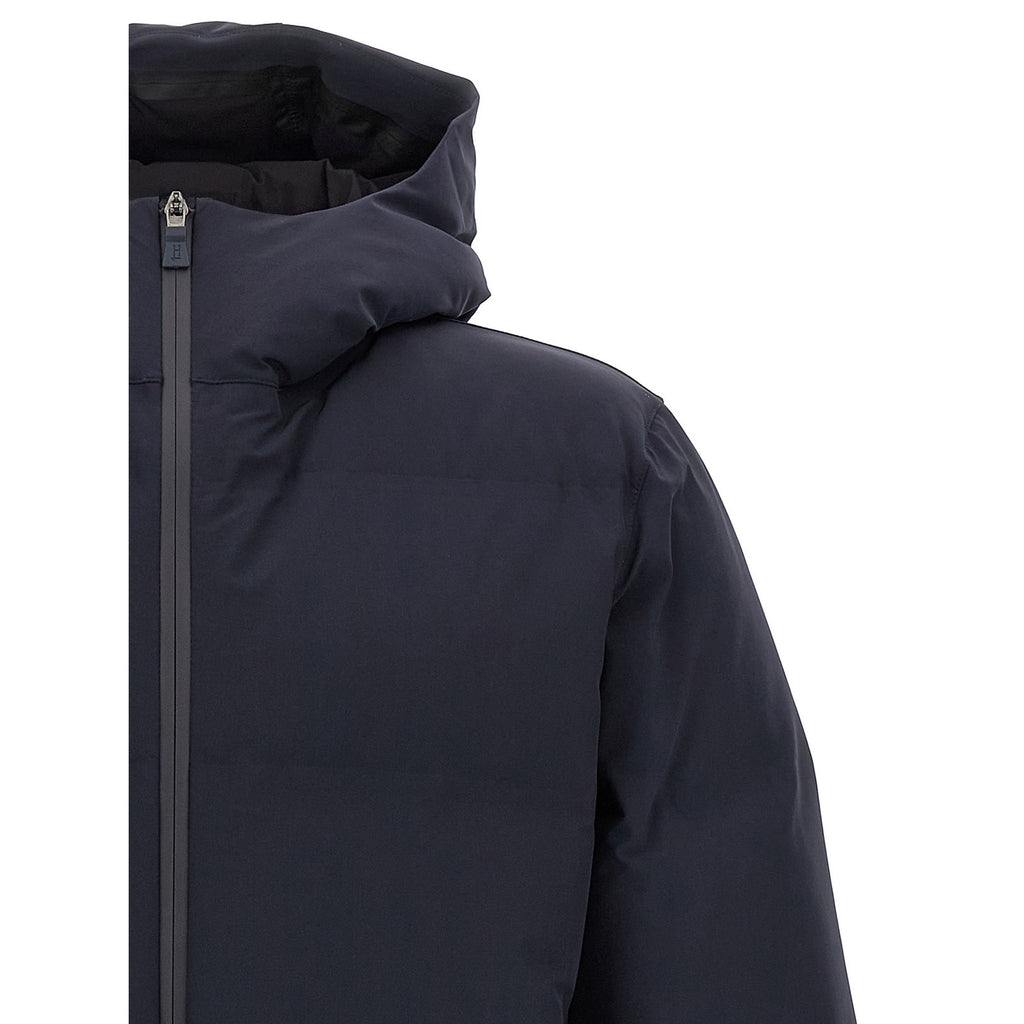 Blue Polyamide Full-Length Jacket