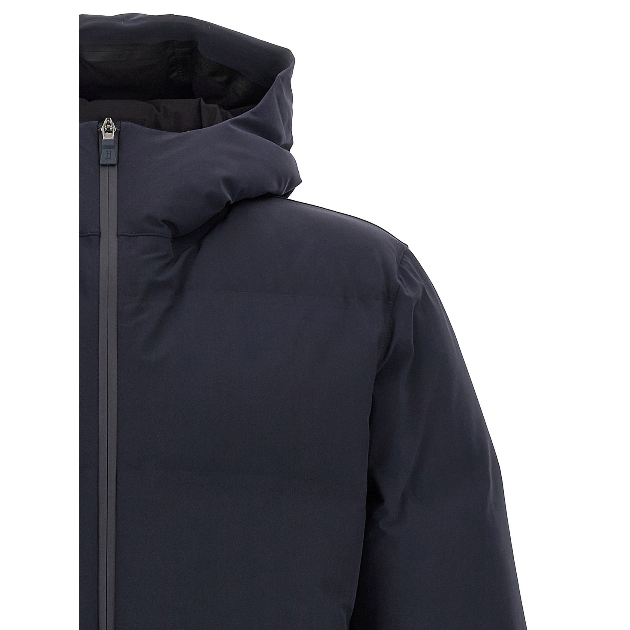 Blue Polyamide Full-Length Jacket