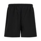 Black Cotton Bermuda Shorts