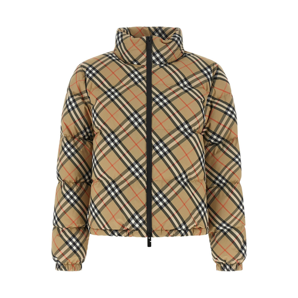 Beige Polyester Full-Length Jacket