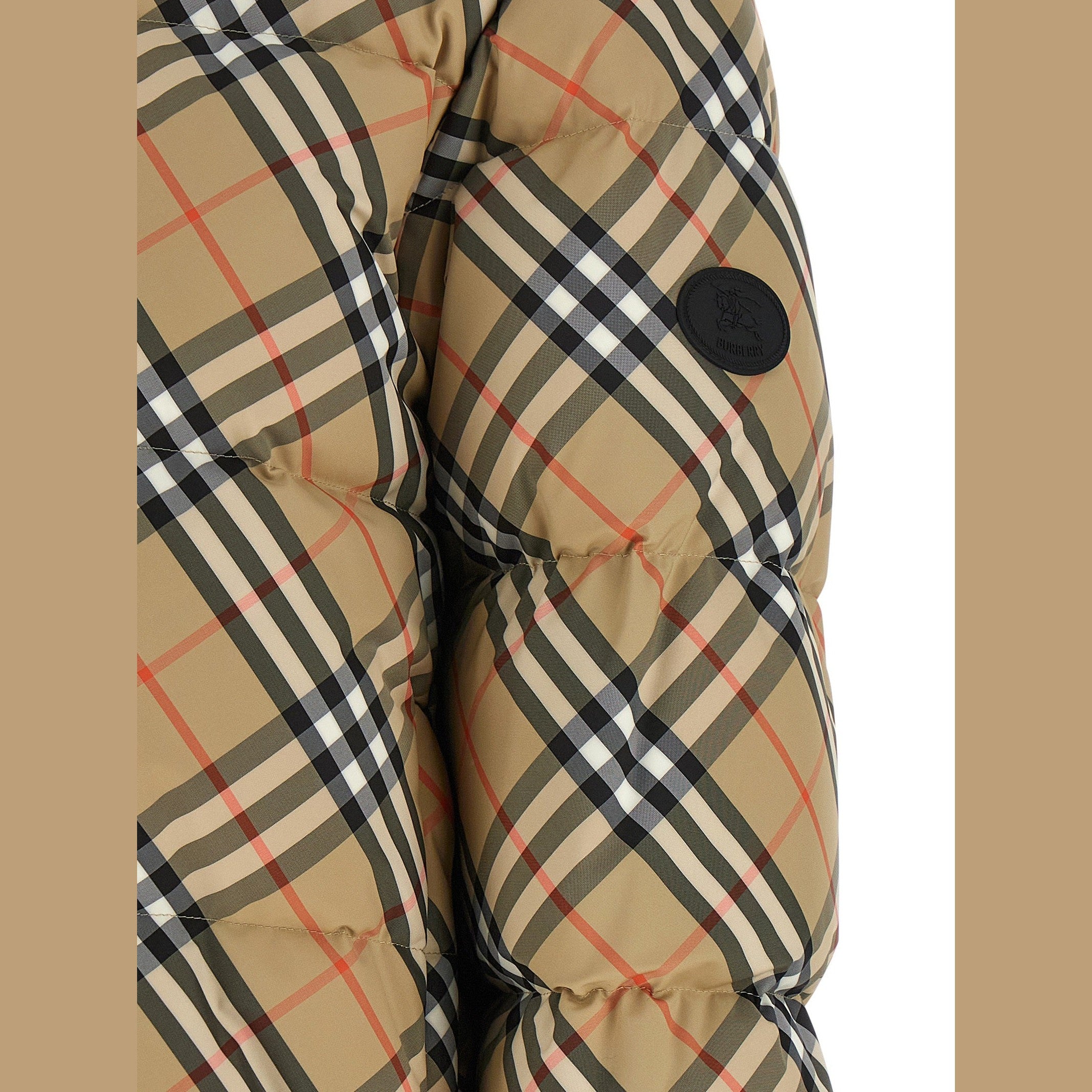 Beige Polyester Full-Length Jacket