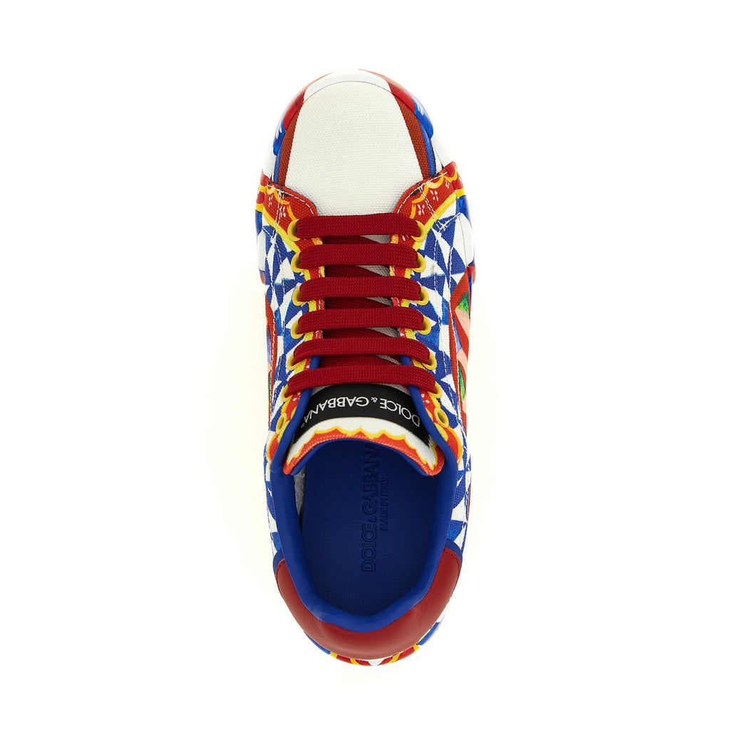Multicolor Cotton Low Top Sneakers
