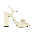 White Calfskin High Heel Pumps
