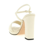 White Calfskin High Heel Pumps