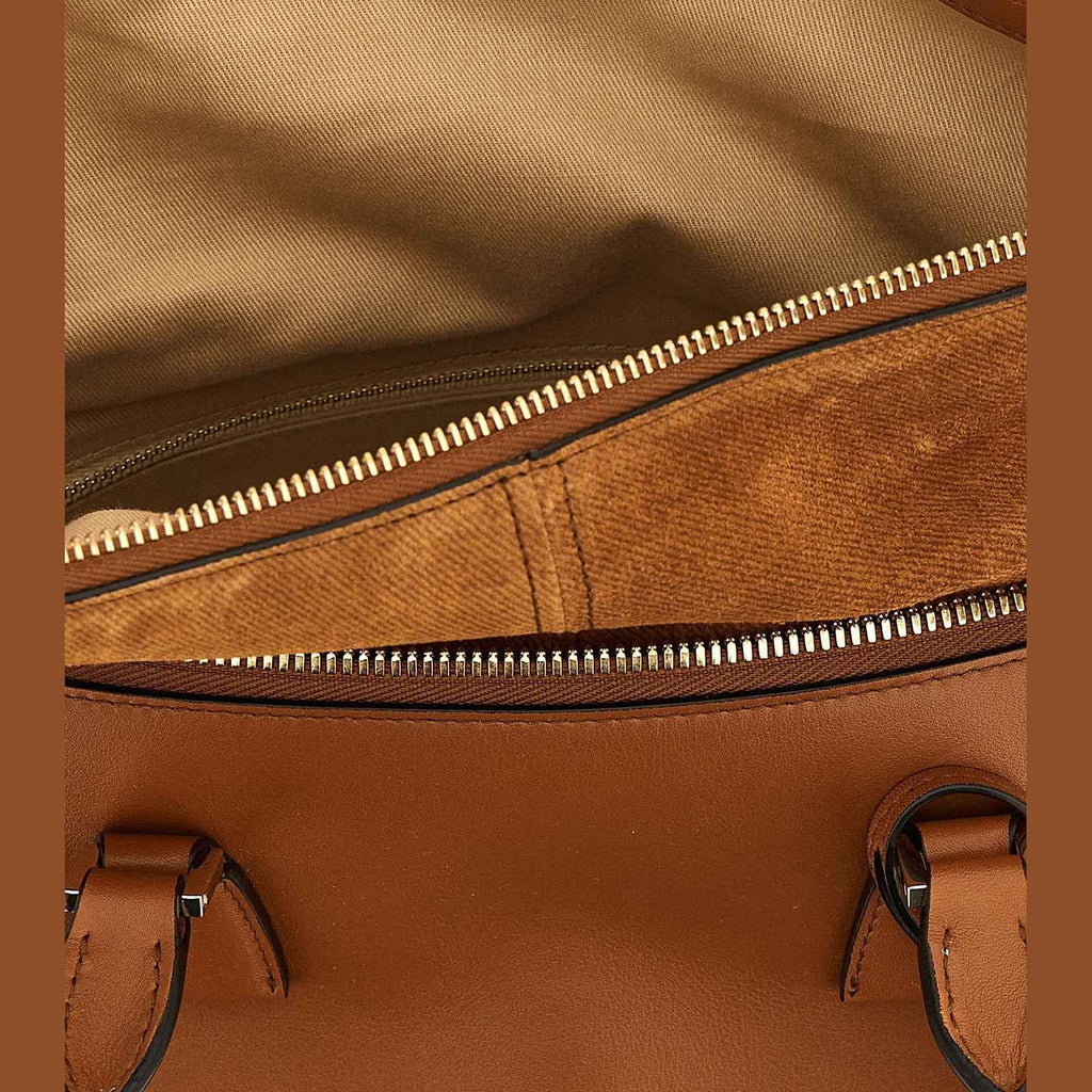 Brown Calfskin Shoulder Bag