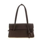 Brown Calfskin Shoulder Bag