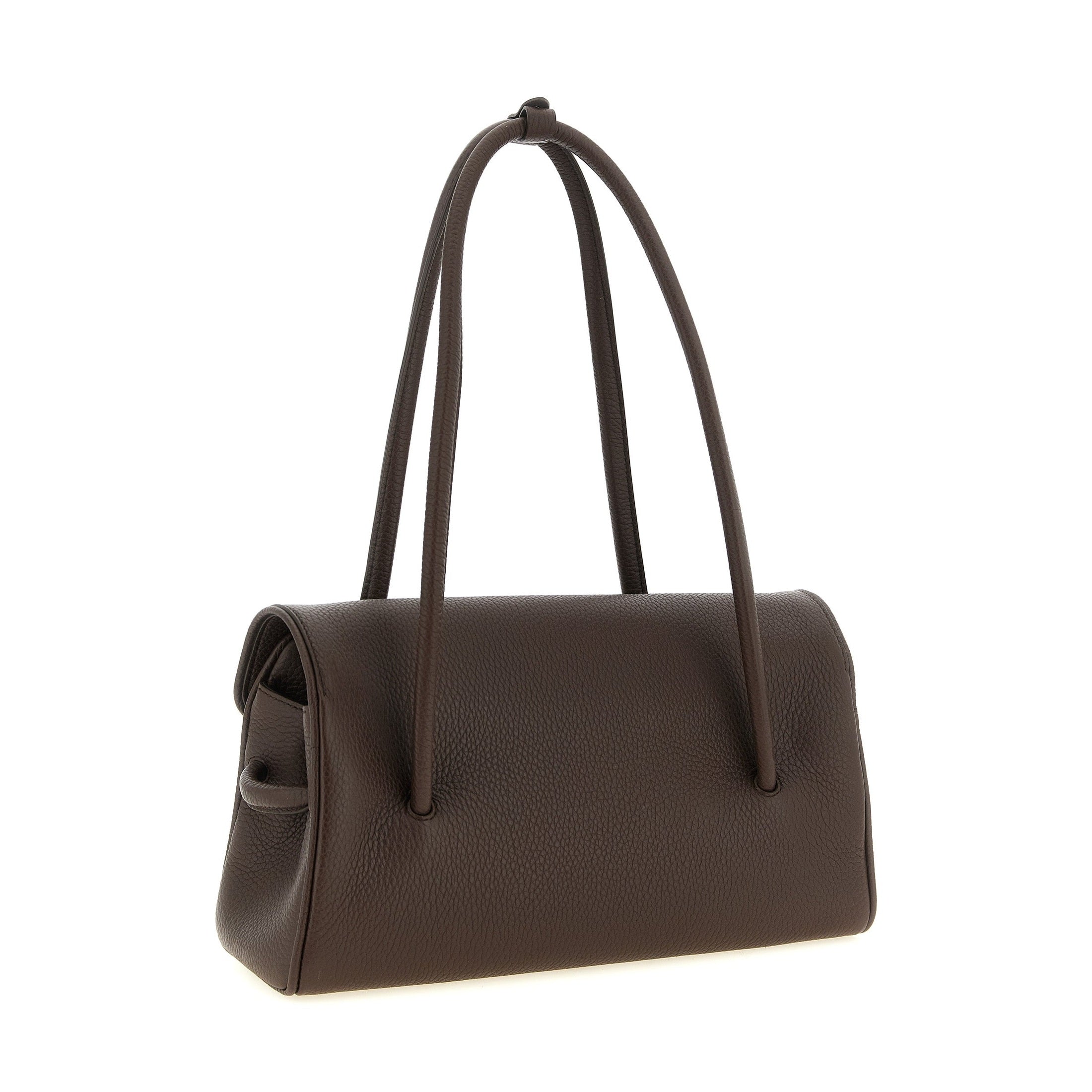 Brown Calfskin Shoulder Bag