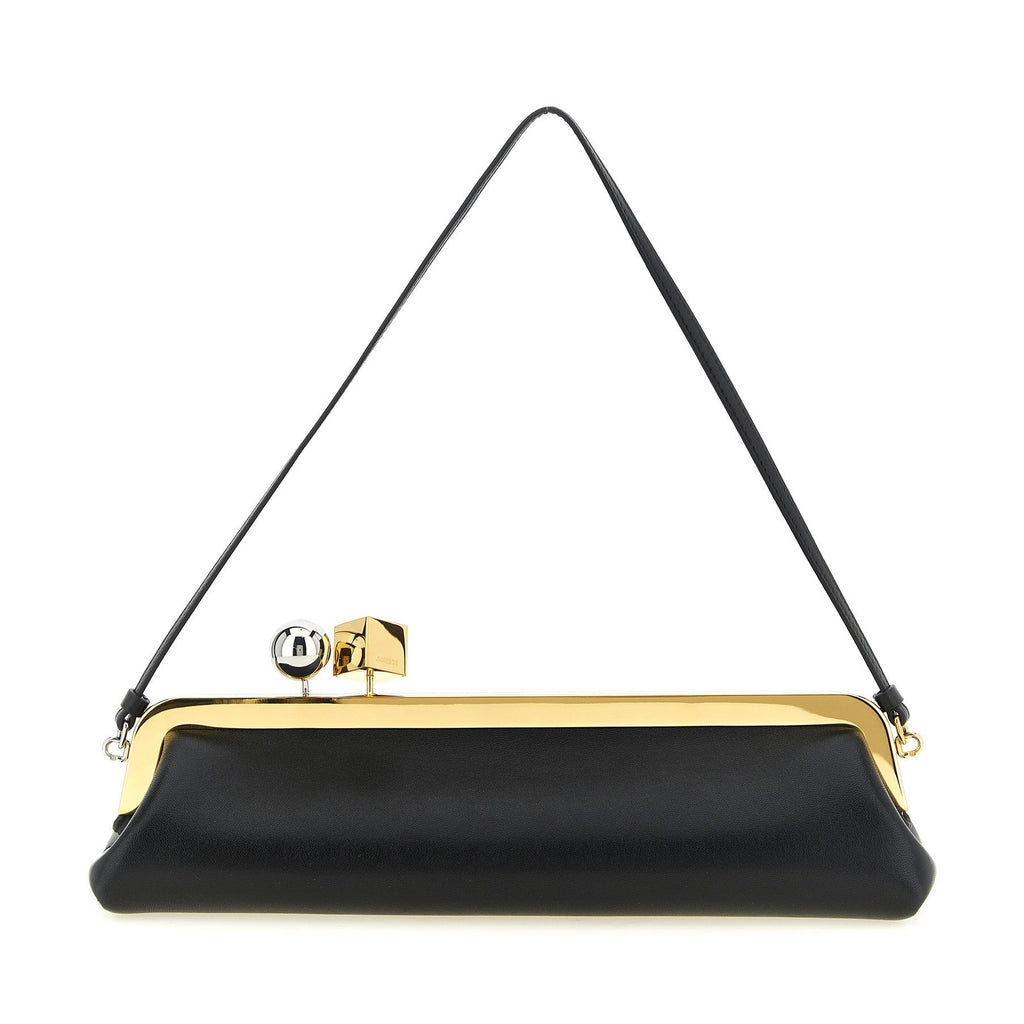 Black Lamb Leather Clutch Bag