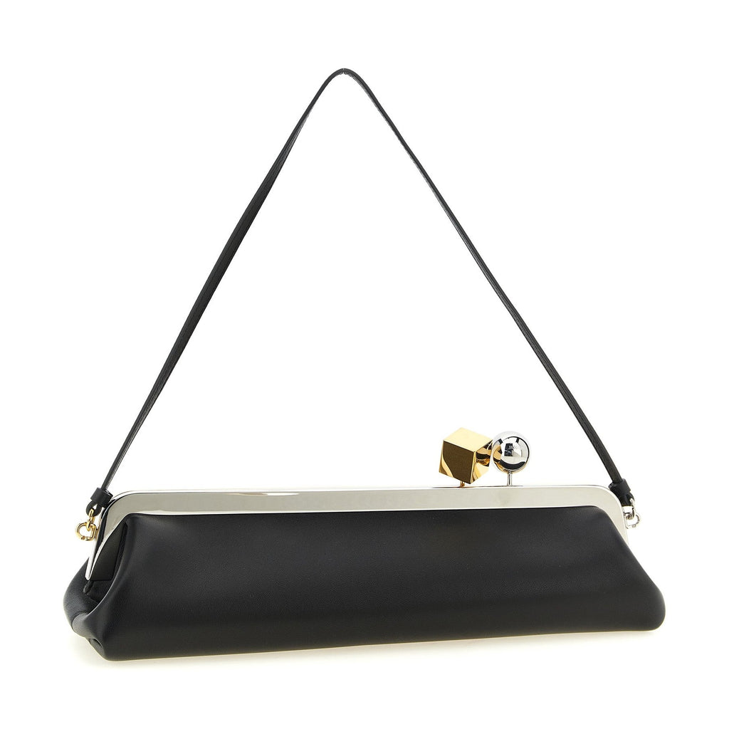 Black Lamb Leather Clutch Bag