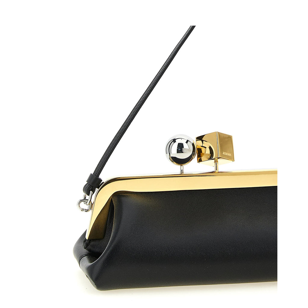 Black Lamb Leather Clutch Bag