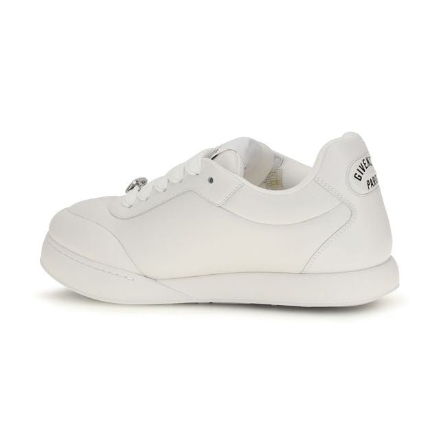 White Calf Leather Bos Taurus Sneakers