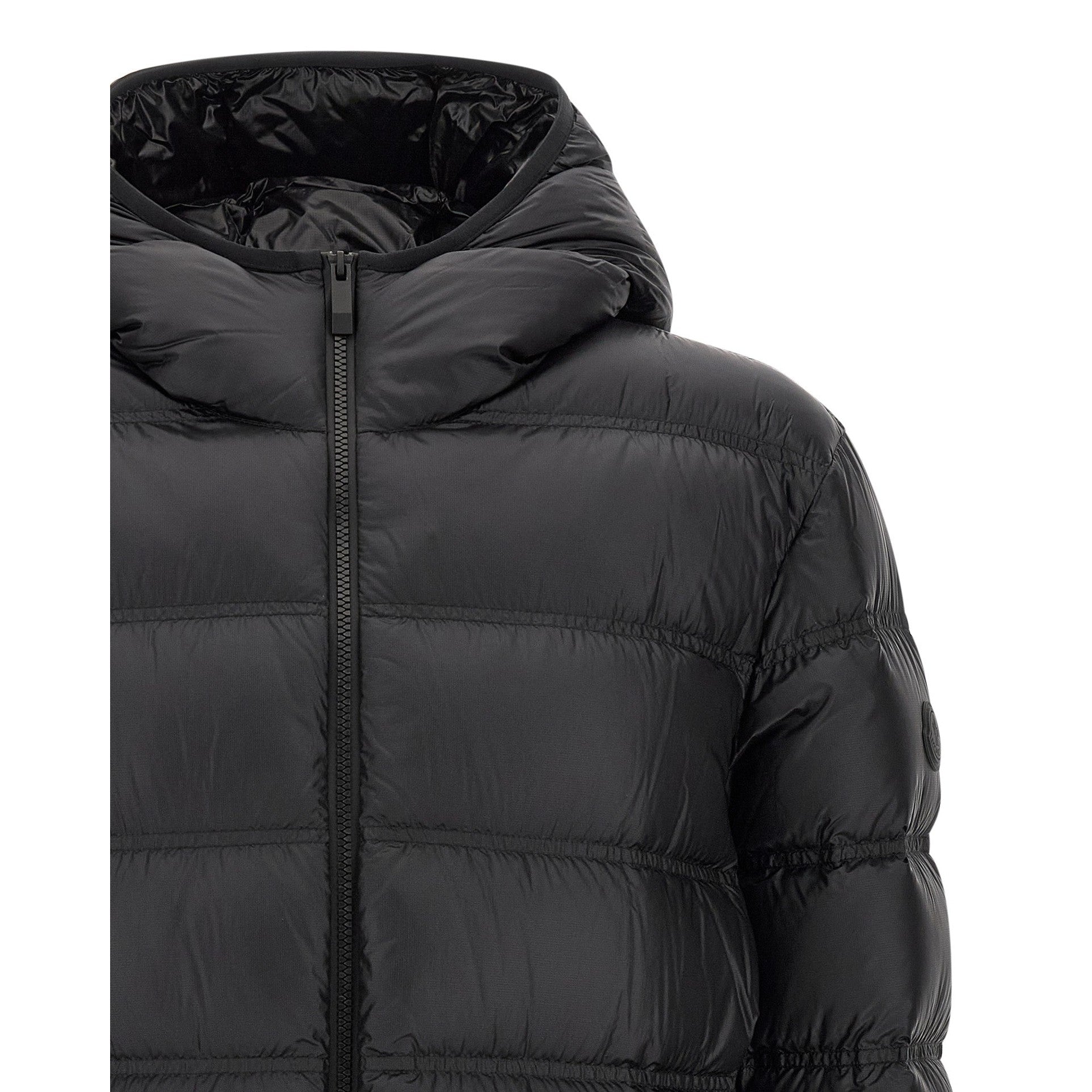Black Polyamide Full-Length Jacket