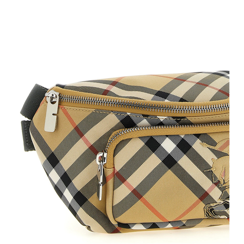 Beige Polyester Crossbody Bag