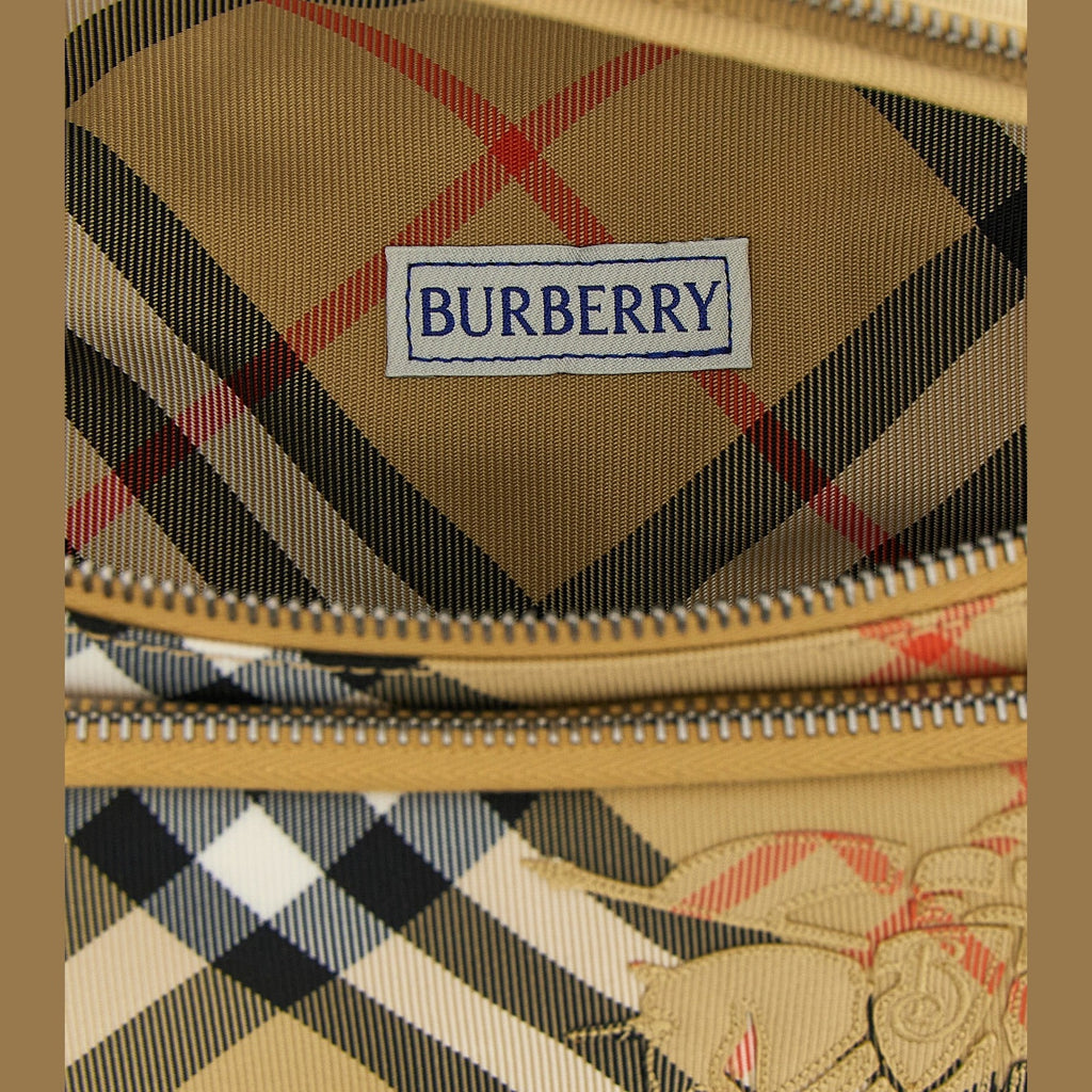 Beige Polyester Crossbody Bag