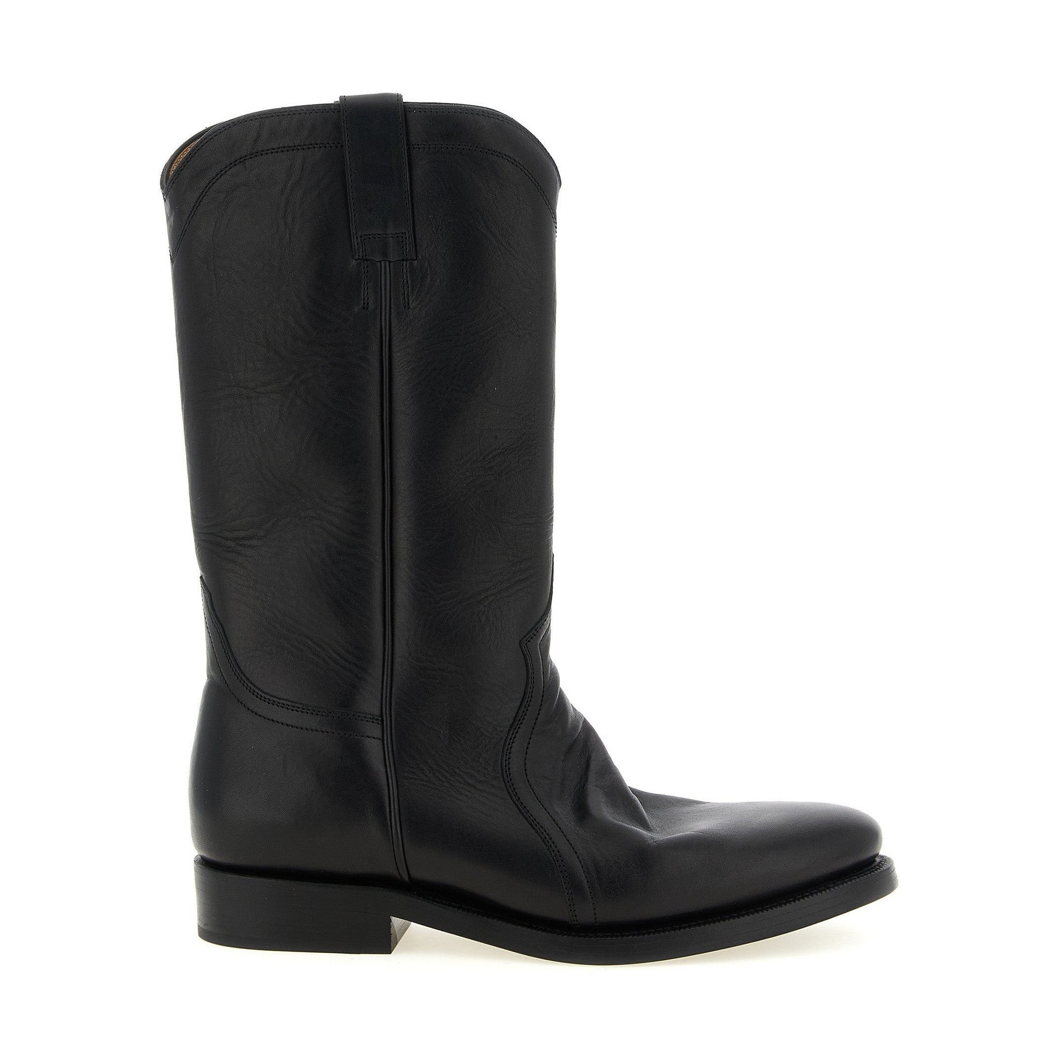 Black Calfskin Over The Knee