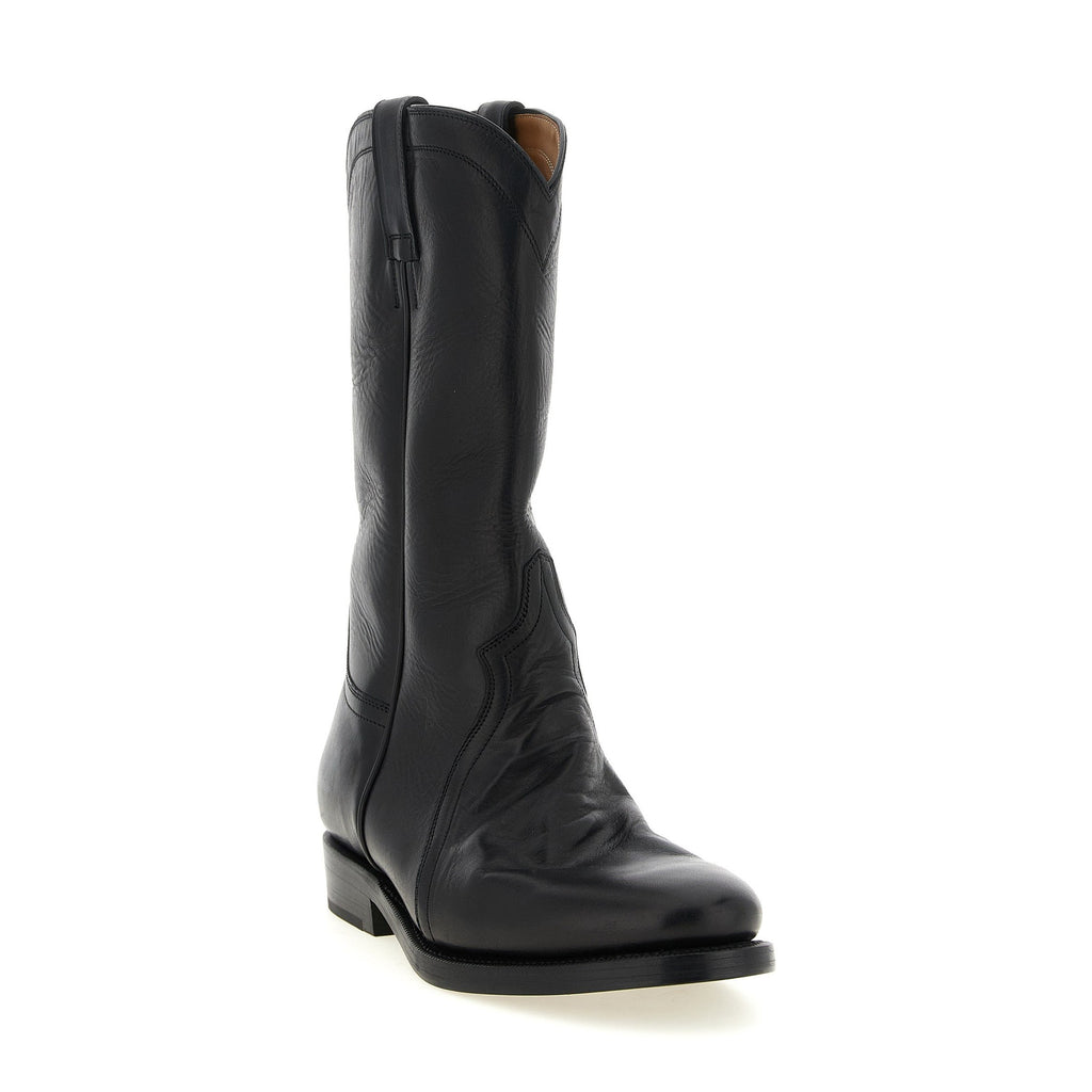 Black Calfskin Over The Knee
