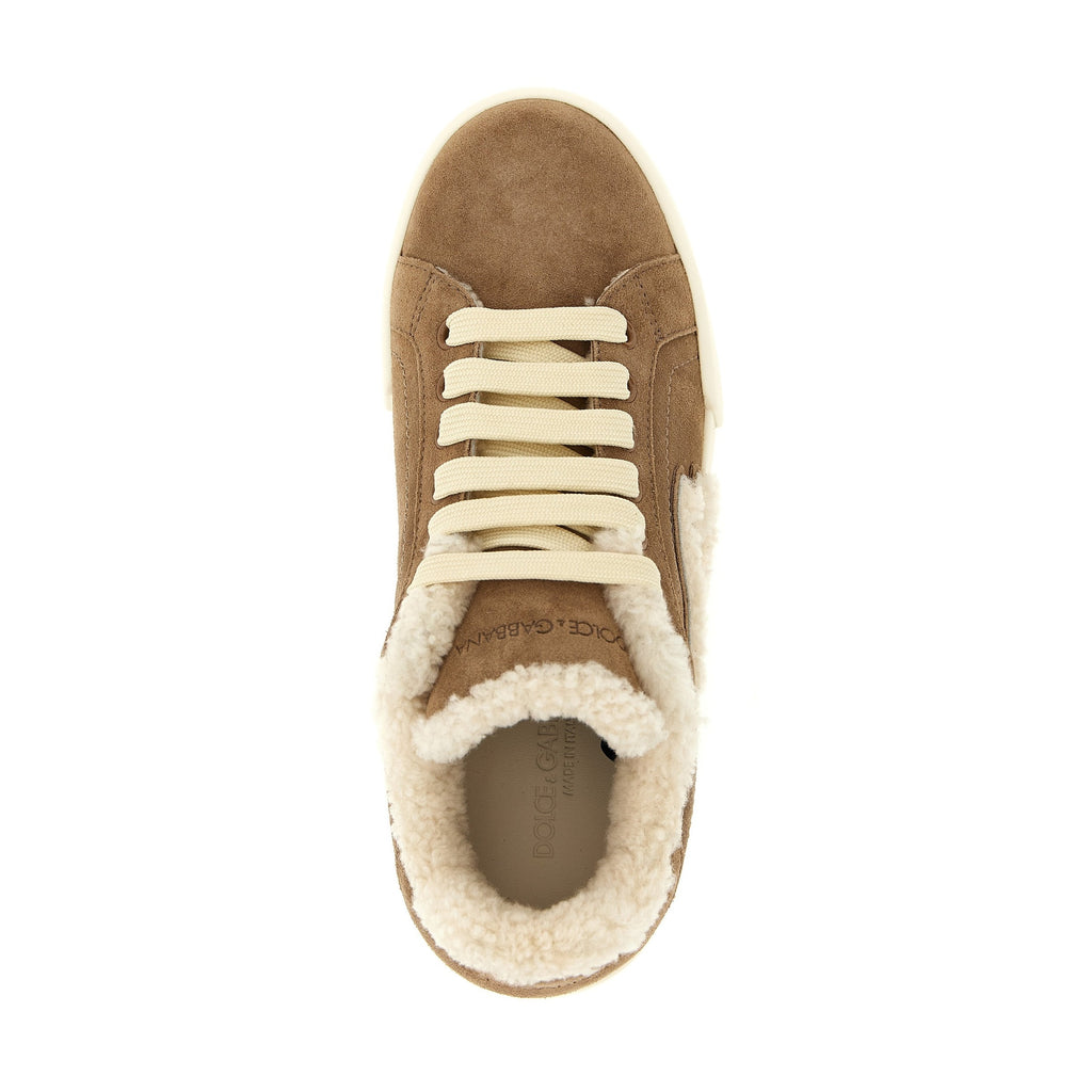 Brown Lambskin Sneakers