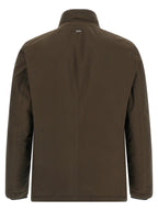 Brown Polyester Full-Length Jacket