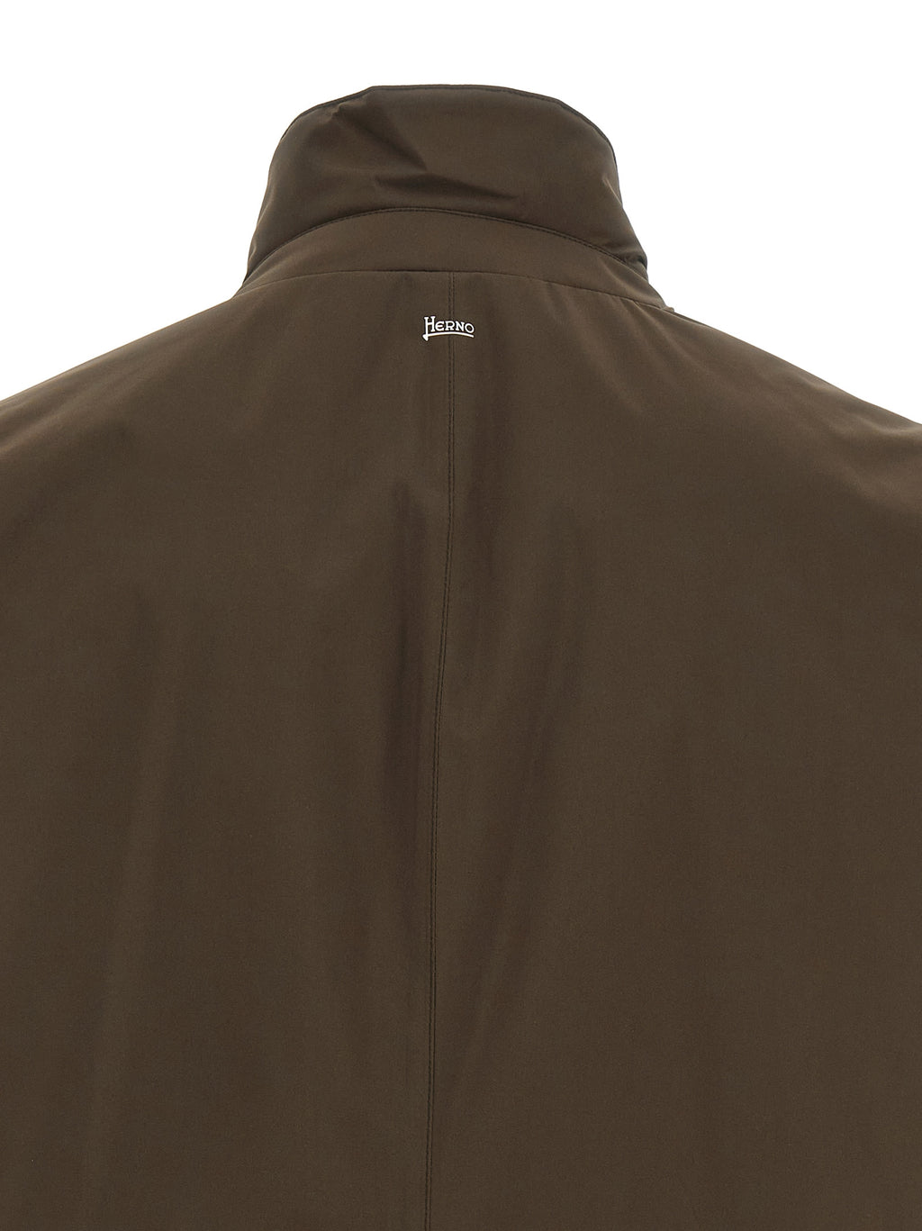 Brown Polyester Full-Length Jacket