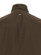 Brown Polyester Full-Length Jacket