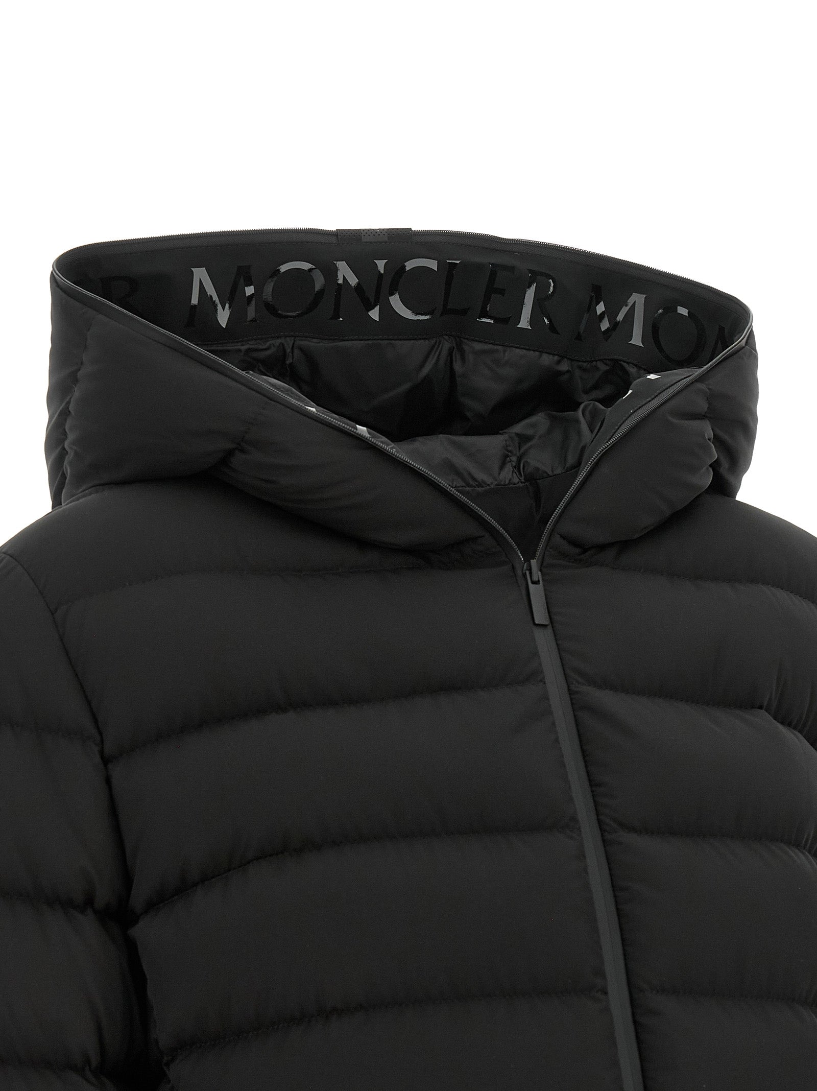 Black Polyester Full-Length Jacket