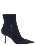 Blue Leather Ankle Boots