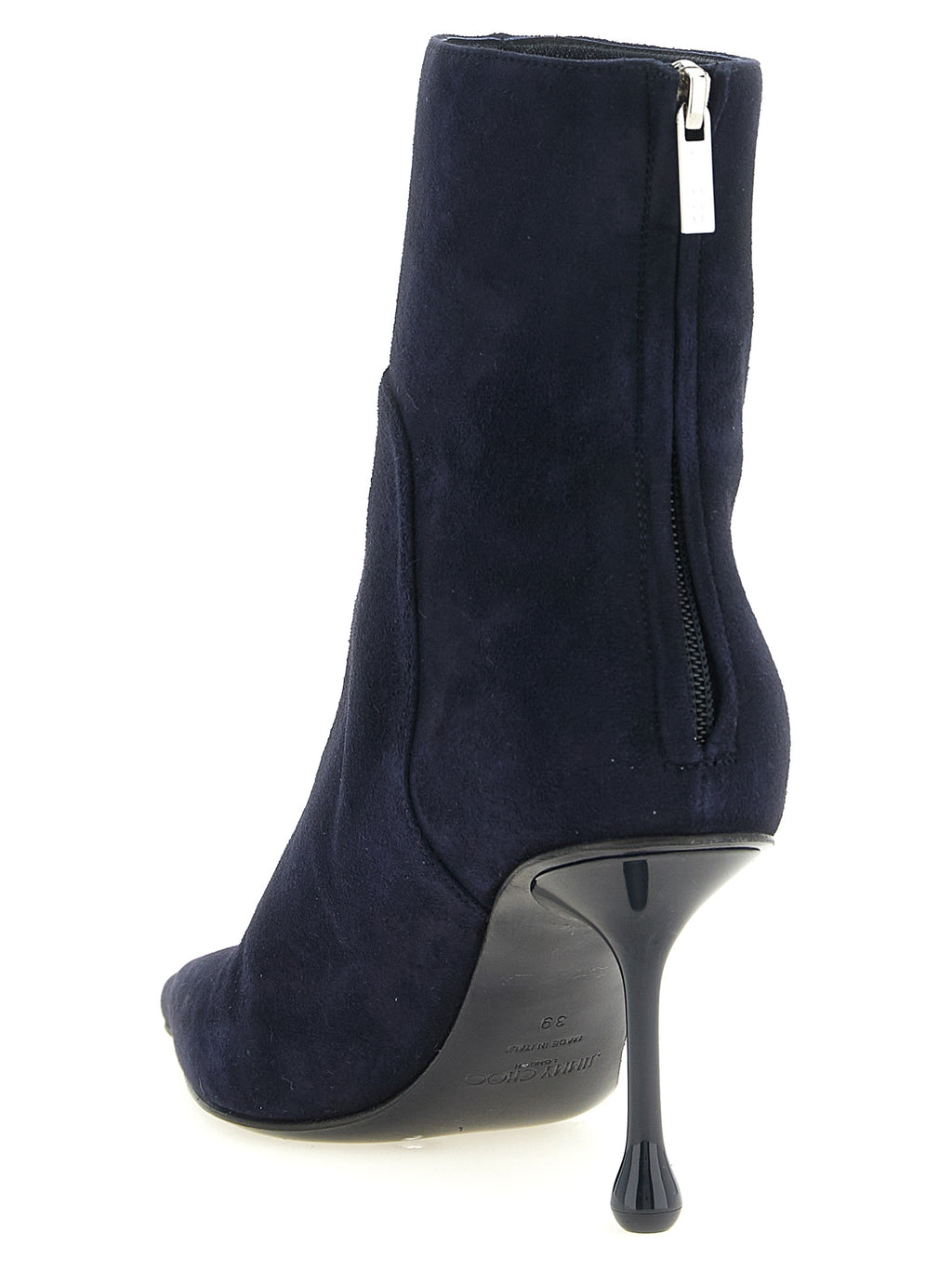 Blue Leather Ankle Boots